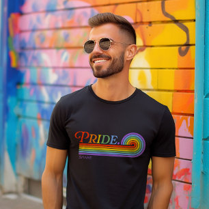 Stolz Regenbogen LGBTQ Herren Basic Dunkles T-Shir T-Shirt