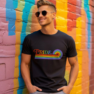 Stolz Regenbogen LGBTQ Herren Basic Dunkles T-Shir T-Shirt