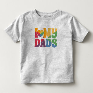 Stolz Regenbogen LGBTQ Ich liebe meine Dads Kleinkind T-shirt