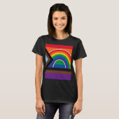 Stolz Regenbogen Schwarz  T-Shirt (Vorne ganz)
