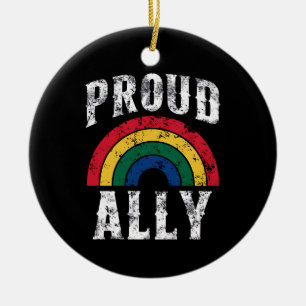 Stolz Regenbogen Stolzer Verbündeter Lesbischer St Keramik Ornament