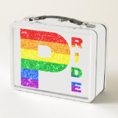 STOLZ REGENBOGEN TEXT METALL BROTDOSE (Rückseite)