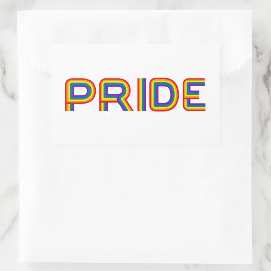 Stolz | Regenbogenbriefe Rechteckiger Aufkleber (Tasche)