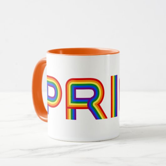 Stolz| Regenbogenbriefe Tasse (Vorderseite Links)