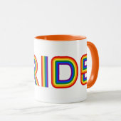 Stolz| Regenbogenbriefe Tasse (VorderseiteRechts)