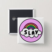 Stolz- Regenbogenfarbe mit Wolken, aber Button (Vorne & Hinten)