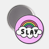 Stolz- Regenbogenfarbe mit Wolken. Magnet (Vorderseite/Rückseite)