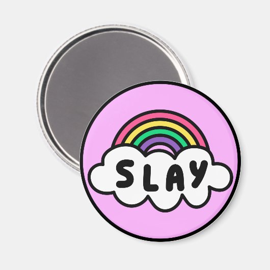 Stolz- Regenbogenfarbe mit Wolken. Magnet (Vorderseite/Rückseite)