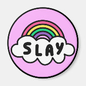 Stolz- Regenbogenfarbe mit Wolken. Magnet (Vorne)