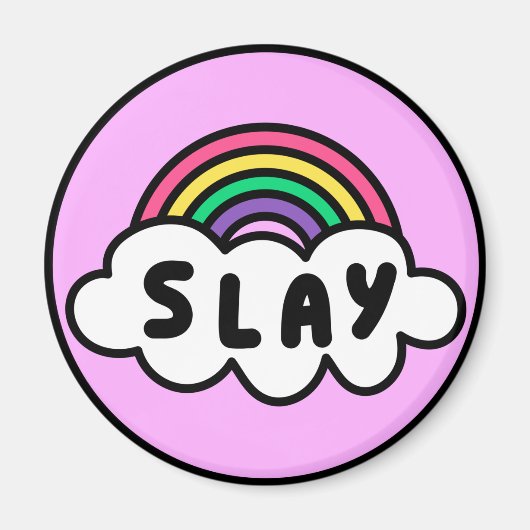 Stolz- Regenbogenfarbe mit Wolken. Magnet (Vorne)