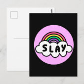 Stolz- Regenbogenfarbe mit Wolken. Postkarte (Vorne/Hinten)