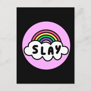 Stolz - Regenbogenfarbe mit Wolken. Postkarte