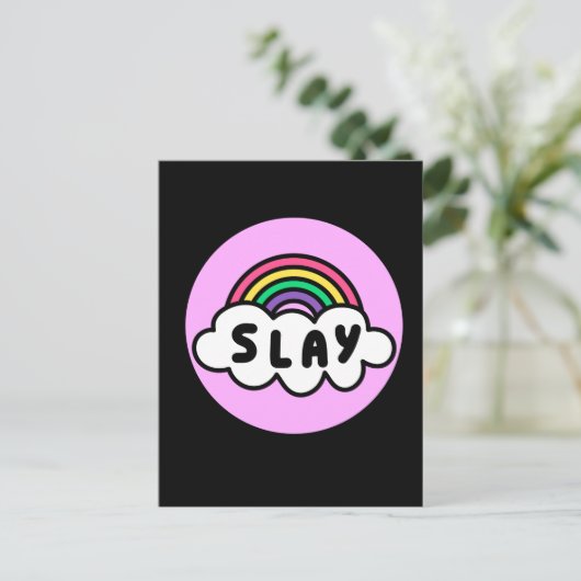 Stolz- Regenbogenfarbe mit Wolken. Postkarte (Stehend Vorderseite)