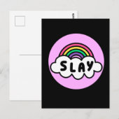 Stolz- Regenbogenfarbe mit Wolken. Postkarte (Vorne/Hinten)