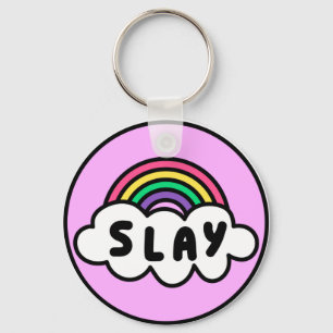 Stolz- Regenbogenfarbe mit Wolken. Schlüsselanhänger