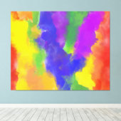 Stolz Regenbogenfarben Abstraktes Design Leinwanddruck (Insitu (Holzboden))