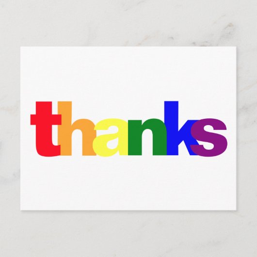 Stolz-Regenbogenfarben-Dankeschön-Postkarte Postkarte (Vorderseite)