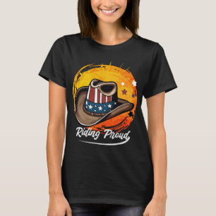 Stolz Reitend Patriotisch T-Shirt