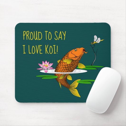 Stolz sagen, ich Liebe Koi! Anpassen Mousepad (Mit Mouse)