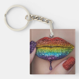 Stolz Schlüsselanhänger - Regenbogen Lippenstift L