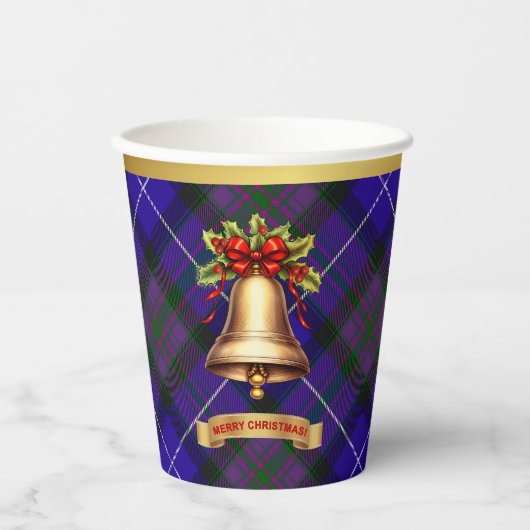 Stolz Schottlands Personalisiert Tartan Weihnachte Pappbecher (Vorderseite)