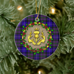 Stolz Schottlands Tartan Personalisierte Weihnacht Keramik Ornament