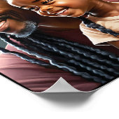 Stolz schwarzer Vater und Tochter lächeln Poster (Ecke)