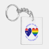 Stolz, schwul-australische Herzfahnen zu sein Schlüsselanhänger (Vorderseite links)
