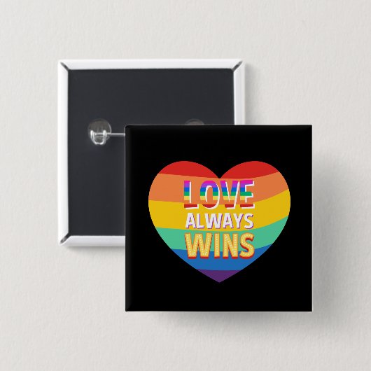 Stolz schwul-Liebe gewinnt immer. Regenbogenfarbe. Button (Vorne & Hinten)