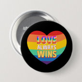 Stolz schwul-Liebe gewinnt immer. Regenbogenfarbe. Button (Vorne & Hinten)