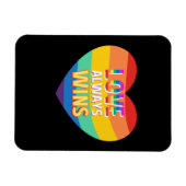 Stolz schwul-Liebe gewinnt immer. Regenbogenfarbe. Magnet (Horizontal)