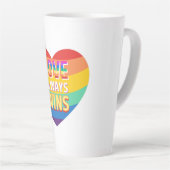 Stolz schwul-Liebe gewinnt immer. Regenbogenfarbe. Milchtasse (Rechte Ecke)