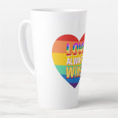 Stolz schwul-Liebe gewinnt immer. Regenbogenfarbe. Milchtasse (Linke Ecke)