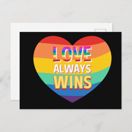 Stolz schwul-Liebe gewinnt immer. Regenbogenfarbe. Postkarte (Vorne/Hinten)
