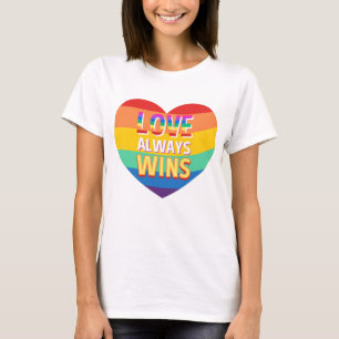 Stolz schwul-Liebe gewinnt immer. Regenbogenfarbe. T-Shirt