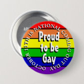 Stolz, schwul zu sein, National Coming Out Day Button (Vorne & Hinten)