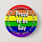 Stolz, schwul zu sein, National Coming Out Day Button (Vorderseite)