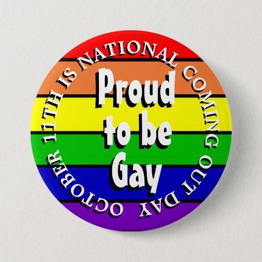 Stolz, schwul zu sein, National Coming Out Day Button (Vorderseite)