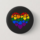 Stolz schwuler Regenbogenfarben Herz für Liebe Button (Vorderseite)