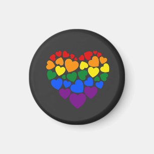 Stolz schwuler Regenbogenfarben Herz für Liebe Magnet