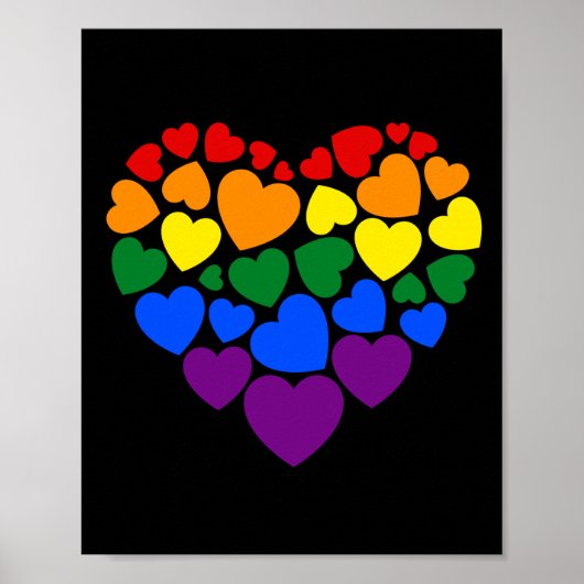 Stolz schwuler Regenbogenfarben Herz für Liebe Poster (Vorne)