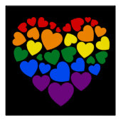 Stolz schwuler Regenbogenfarben Herz für Liebe Poster (Vorderseite)