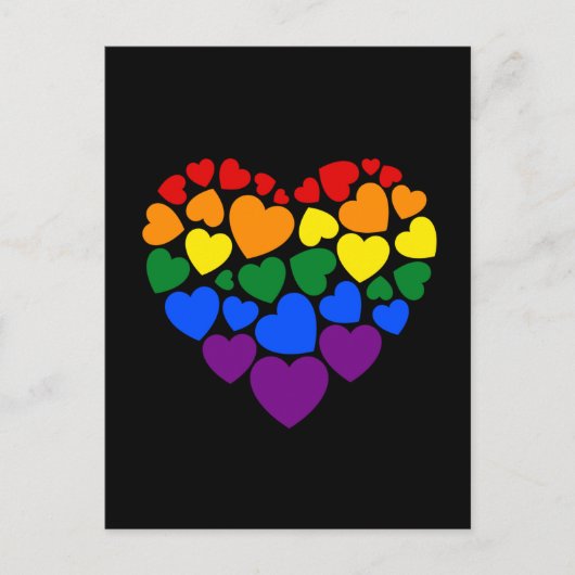 Stolz schwuler Regenbogenfarben Herz für Liebe Postkarte (Vorderseite)