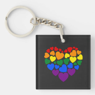Stolz schwuler Regenbogenfarben Herz für Liebe Schlüsselanhänger