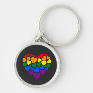 Stolz schwuler Regenbogenfarben Herz für Liebe Schlüsselanhänger