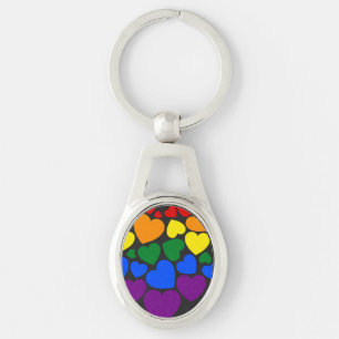 Stolz-schwules Regenbogenfarbherz für Liebe k Schlüsselanhänger