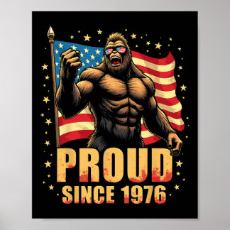 Stolz seit 1776 Bigfoot Patriotisch USA Unabhängig Poster