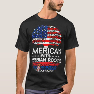 Stolz serbische amerikanische Flagge Serbien USA S T-Shirt
