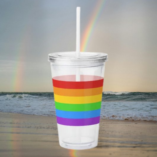 Stolz Sipper: Regenbogenflagge Acryltrinkbecher