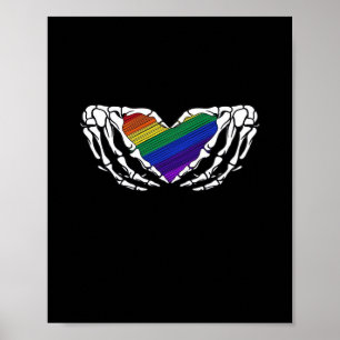 Stolz - Skeletthandschuhe, die das Herz klassisch  Poster